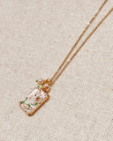 Freshwater Pearl & Floral Pendant Necklace – Gold