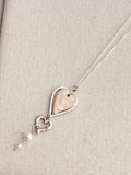 Two Tone Freshwater Pearl Love Hearts Necklace
