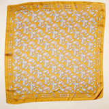 Classic Paisley Silk-Feel Polyester Bandana: Camel