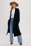 EFFORTLESS KNITTED TRENCH COAT - Black