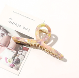 Ella Acetate and Metal Hair Claw Clip: Rose