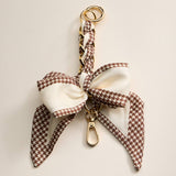 Scarf Bow Keychain with Gold Chain Link