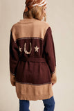 Western Horseshoe Belted Cardigan