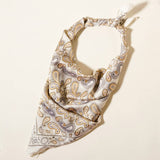 Classic Paisley Silk-Feel Polyester Bandana: Blue