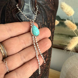 "June" Rhinestone Cowboy Boot Charm - Silver Turquoise Teardrop