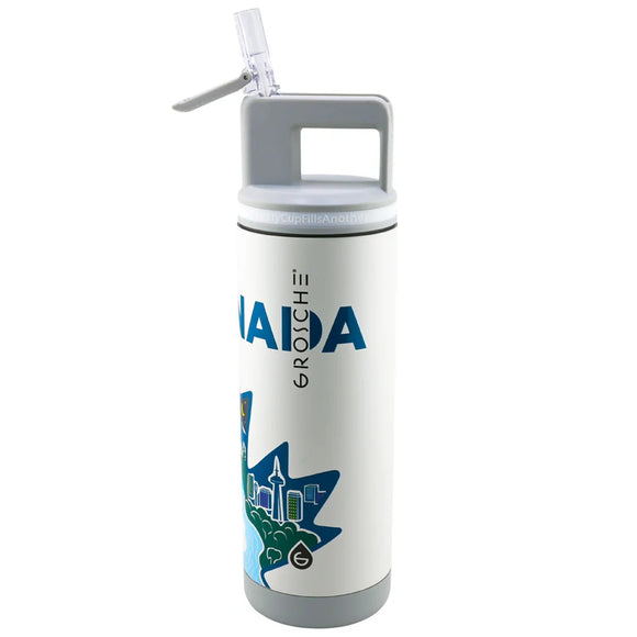 Grosche - ALPINE Flip 'N Sip Insulated Water Bottle With Straw, 20oz - Oh Canada