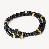 H & B - Sparkle Ball Double Wrap Bracelet - Black