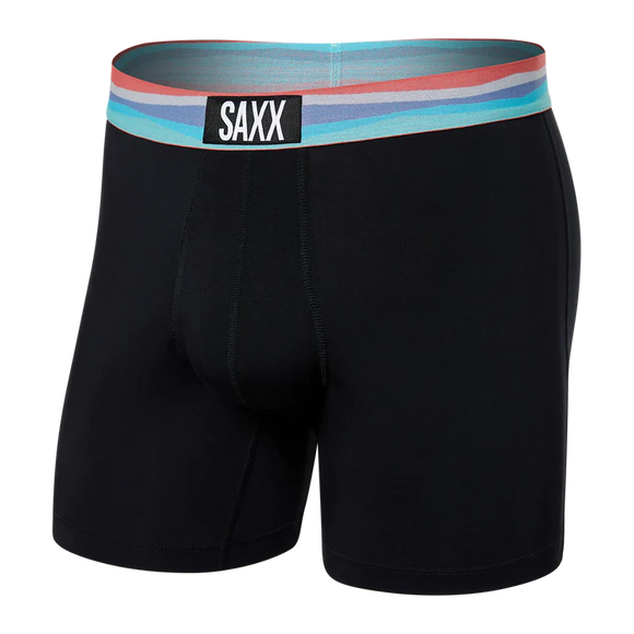 SAXX ULTRA SUPER SOFT Boxer Brief / Black Cutback Stripe