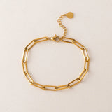 Lover's Tempo -  WATERPROOF Bold Paperclip Bracelet - Gold
