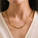Lover's Tempo - WATERPROOF Bold Paperclip Necklace - Gold