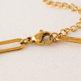 Lover's Tempo -  WATERPROOF Bold Paperclip Bracelet - Gold