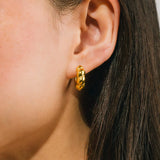 Lover's Tempo - WATERPROOF Croissant Puff Hoop Earrings