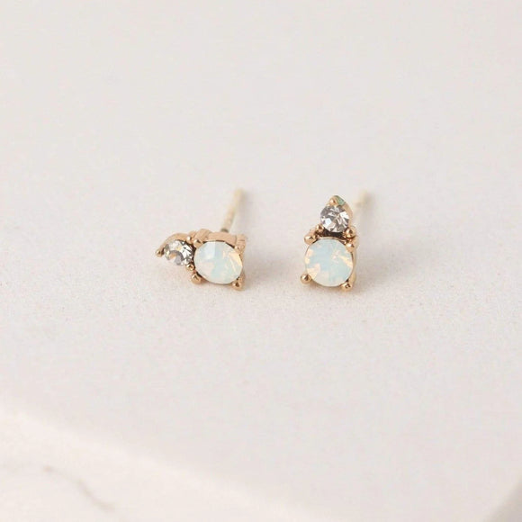 Dolce Stud Earrings - White Opal