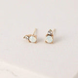 Dolce Stud Earrings - White Opal