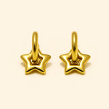 Pika & Bear "Centauri" Star Charm Hugger Hoop Earrings
