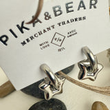 Pika & Bear "Centauri" Star Charm Hugger Hoop Earrings