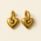 Pika & Bear "Love Bites" Heart Charm Hugger Hoop Earrings