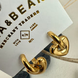 Pika & Bear "Love Bites" Heart Charm Hugger Hoop Earrings