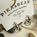 Pika & Bear "Love Bites" Heart Charm Hugger Hoop Earrings