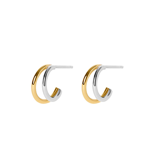 Bambu - Olivia Hoop Earrings - Gold and Silver