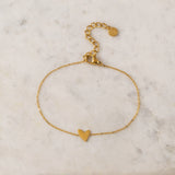 Lover's Tempo -  WATERPROOF Flirt Heart Bracelet - Gold