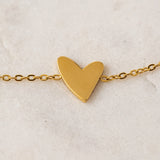 Lover's Tempo -  WATERPROOF Flirt Heart Bracelet - Gold
