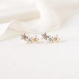 Lover's Tempo - Floral Climber Earrings - White