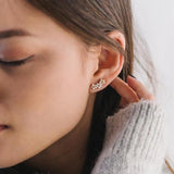 Lover's Tempo - Floral Climber Earrings - White