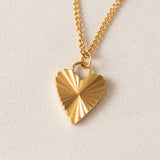 Lover's Tempo - WATERPROOF Fluted Heart Necklace