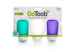 GoToob+ 3-Pack Refillable Silicone Travel Bottles: Medium 2.5 fl oz / 74 ml