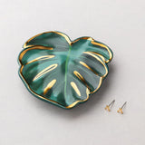 SCW - Jewelry Dish & Stud Earring Set - Leaf/Sage