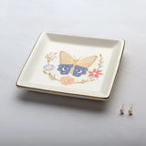 SCW - Jewelry Dish & Stud Earring Set - Butterfly/Cream