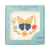 SCW - Jewelry Dish & Stud Earring Set - Butterfly/Cream