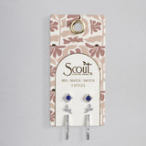 SCW - Stud Trio Ear Jacket Set - Leaf/Lapis/Silver