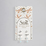 SCW - Stud Trio Ear Jacket Set - Dragonfly/Opalite/Silver