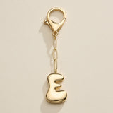 Bubble Letter Initial Keychain – Gold