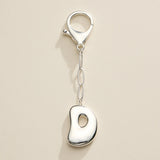 Bubble Letter Initial Keychain – Silver