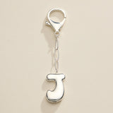Bubble Letter Initial Keychain – Silver