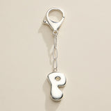 Bubble Letter Initial Keychain – Silver