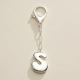 Bubble Letter Initial Keychain – Silver