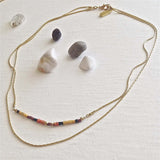 Pika & Bear "Thomson" Hand Cut Heishi Bead Double Strand Necklace