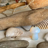 "Bolete" Stone Mushroom Pendant Necklace in Opalite