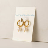 Lover's Tempo - WATERPROOF Oceane Pearl Hoop Earrings - Gold