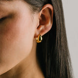 Lover's Tempo - WATERPROOF Oval Puff Hoop Earrings