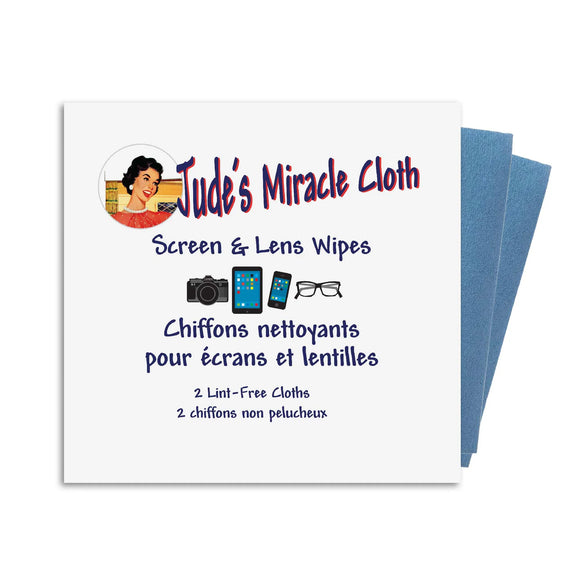 Jude's Miracle Cloth - 2 pk Jude's Screen & Lens Wipes - 2 Blue Wipes