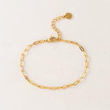 Lover's Tempo - WATERPROOF Paperclip Chain Bracelet - Gold