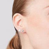 H & B Pave Disc Stud Earrings