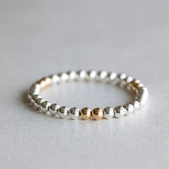6MM BRACELET - MIXED SILVER/GOLD