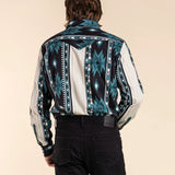 Sendero Provisions Co. - The Wyatt Pearl Snap Long Sleeve Serape Shirt - The Oasis