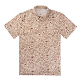 Sendero Provisions Co. - Cantina Pique Polo - Haw Yee Print - Tan